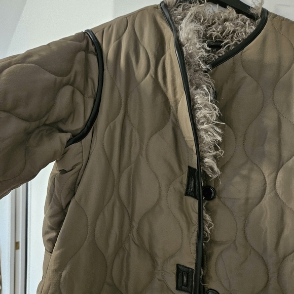 Joe Fresh Green and Black Teddy Jacket with Quilted Design - Picture 8 of 8